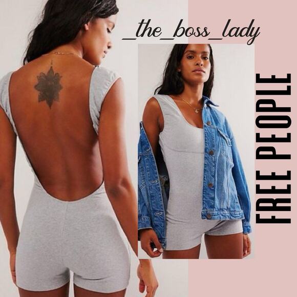 Free People jumpsuit one-piece romper playsuit cotton onesie shortie bodysuit XL - Picture 1 of 9